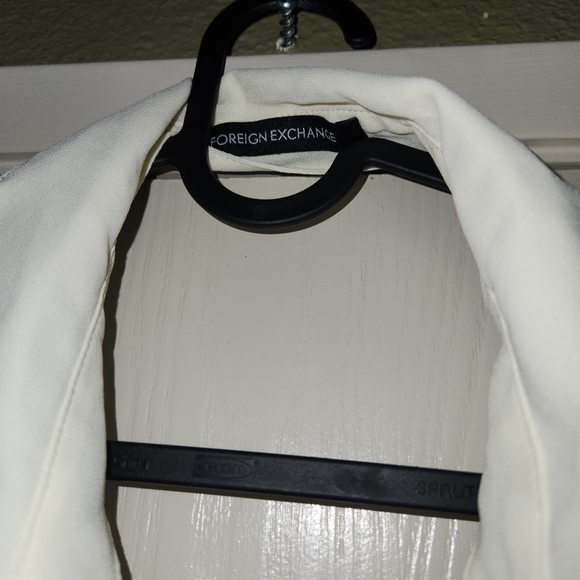 White sheer floral blouse L - Picture 5 of 6